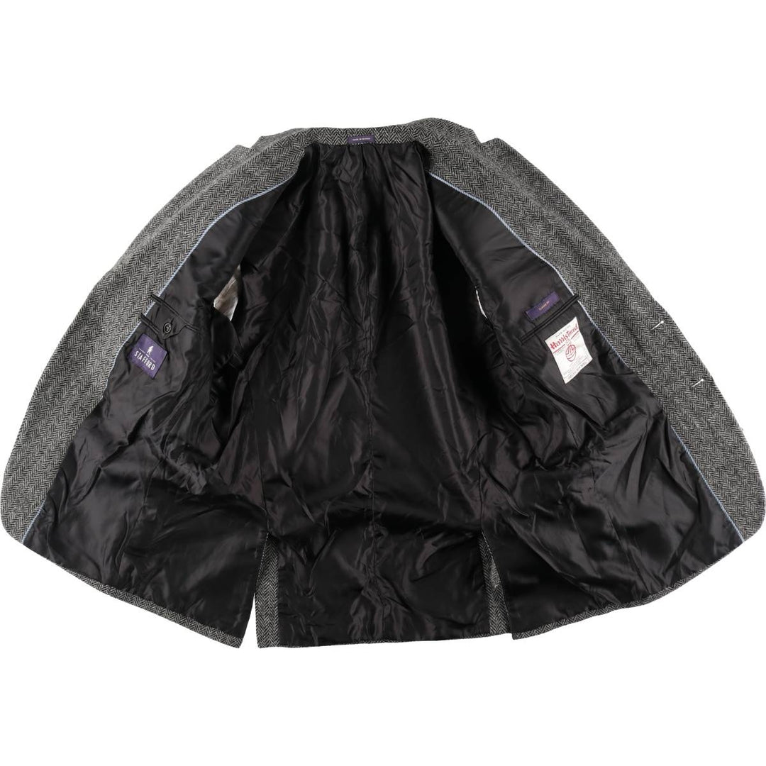 STAFFORD Harris Tweed Herringbone Wool Tailored Jacket Men's L size /eaa521138