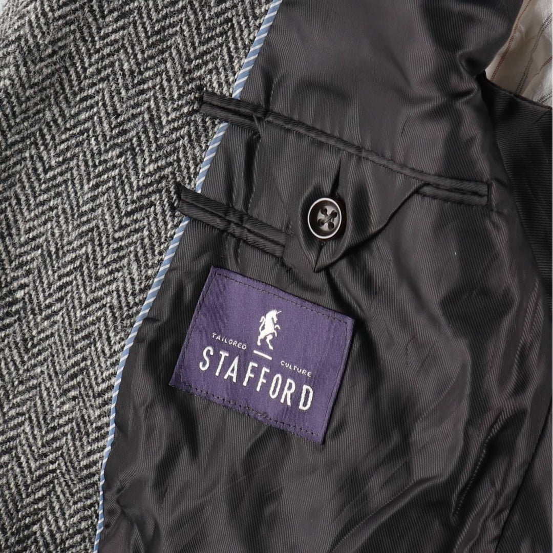 STAFFORD Harris Tweed Herringbone Wool Tailored Jacket Men's L size /eaa521138