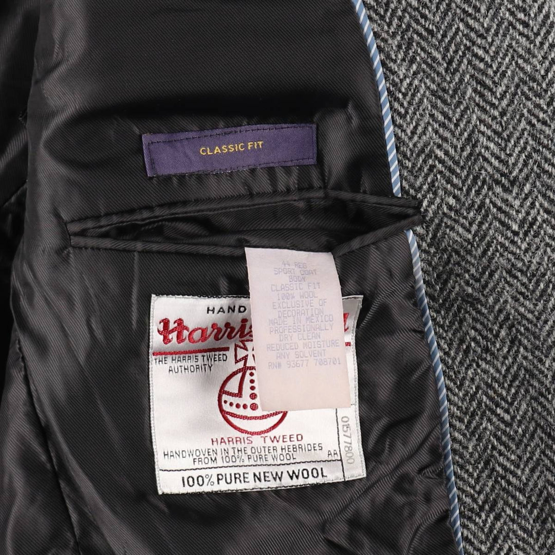STAFFORD Harris Tweed Herringbone Wool Tailored Jacket Men's L size /eaa521138