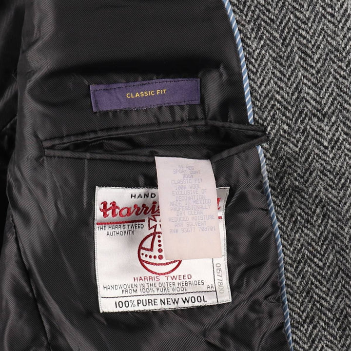 STAFFORD Harris Tweed Herringbone Wool Tailored Jacket Men's L size /eaa521138