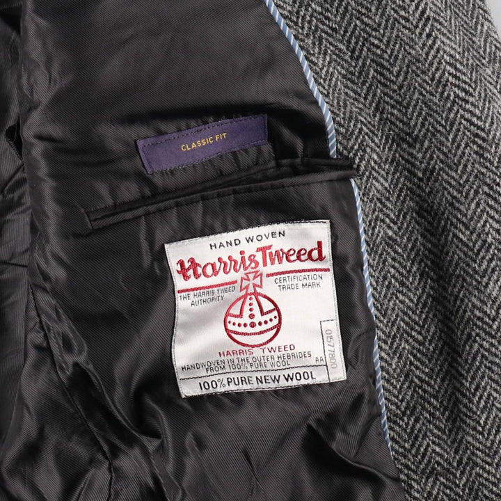 STAFFORD Harris Tweed Herringbone Wool Tailored Jacket Men's L size /eaa521138