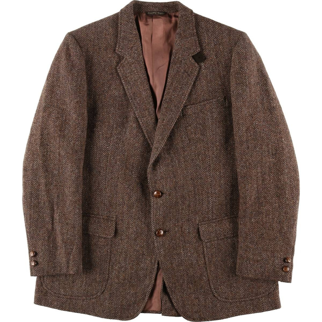 ROBERTSONS Harris Tweed Color Nep Herringbone Wool Tailored Jacket Made in Scotland Men's L size /eaa521140