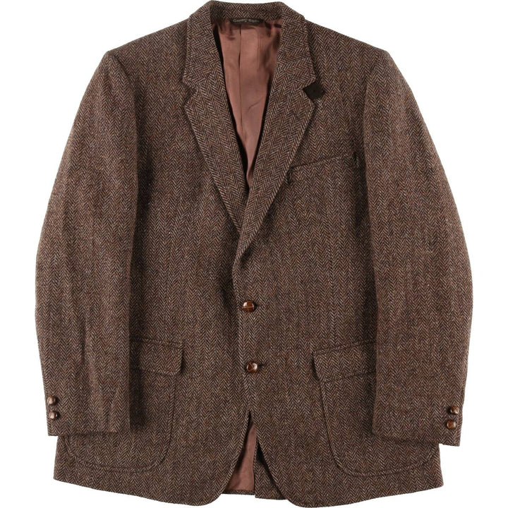 ROBERTSONS Harris Tweed Color Nep Herringbone Wool Tailored Jacket Made in Scotland Men's L size /eaa521140