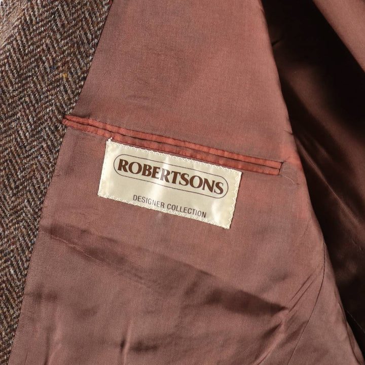 ROBERTSONS Harris Tweed Color Nep Herringbone Wool Tailored Jacket Made in Scotland Men's L size /eaa521140
