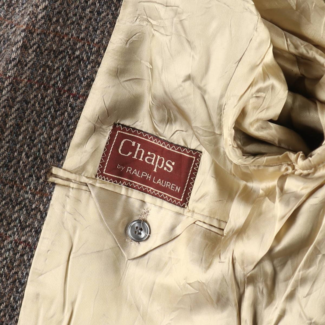 80'S Ralph Lauren CHAPS Check Pattern Wool Tailored Jacket Made in USA Men's L Size Vintage /eaa521143