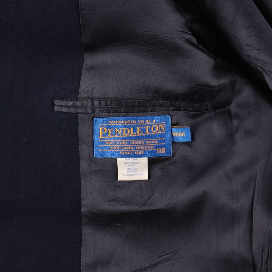 Pendleton Navy blazer, tailored jacket, men's size L wool navy blue type Vintage Second Hand
