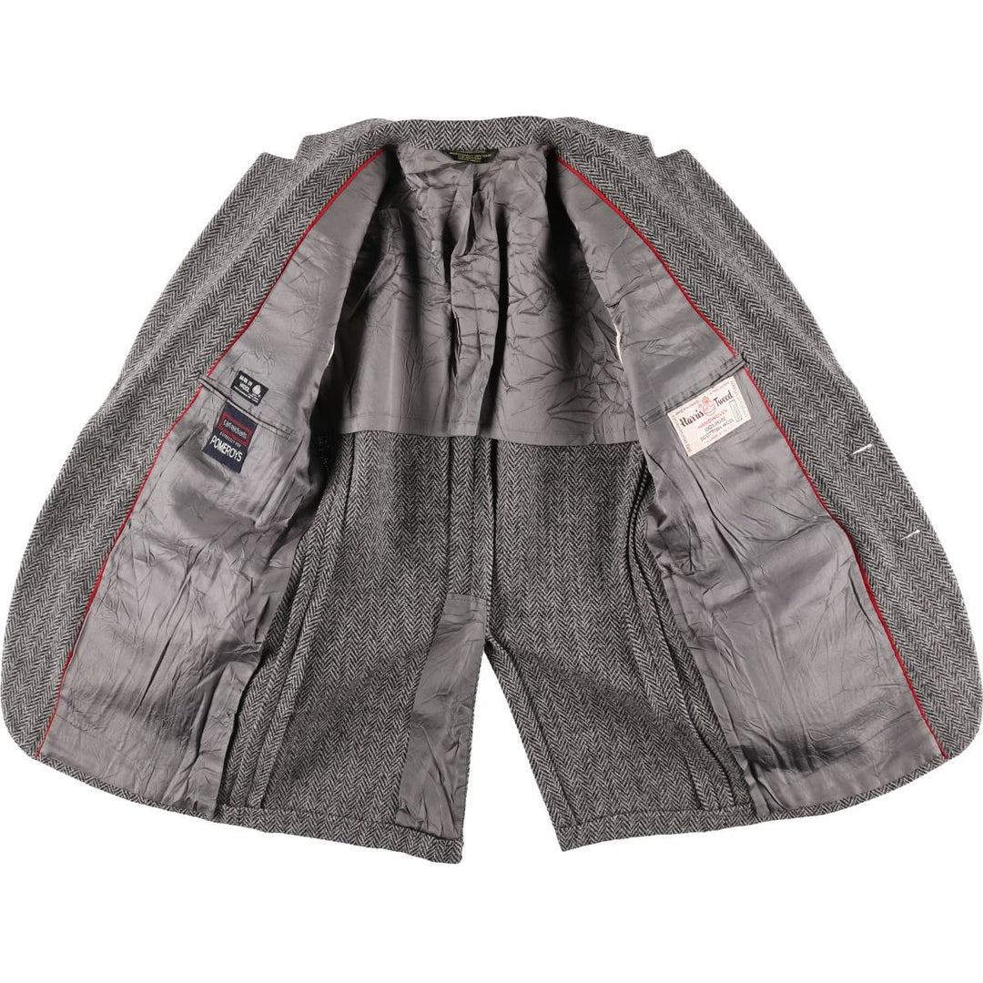 carl michaels Harris Tweed Herringbone Wool Tailored Jacket Made in USA Men's M size /eaa521149