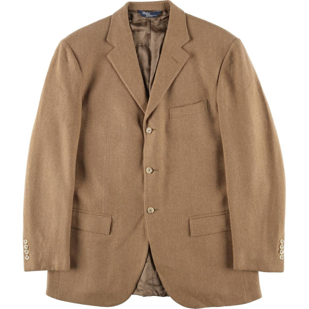 POLO by Ralph Lauren Herringbone Camel Hair Tailored Jacket Made in Italy Men's L size / eaa521150