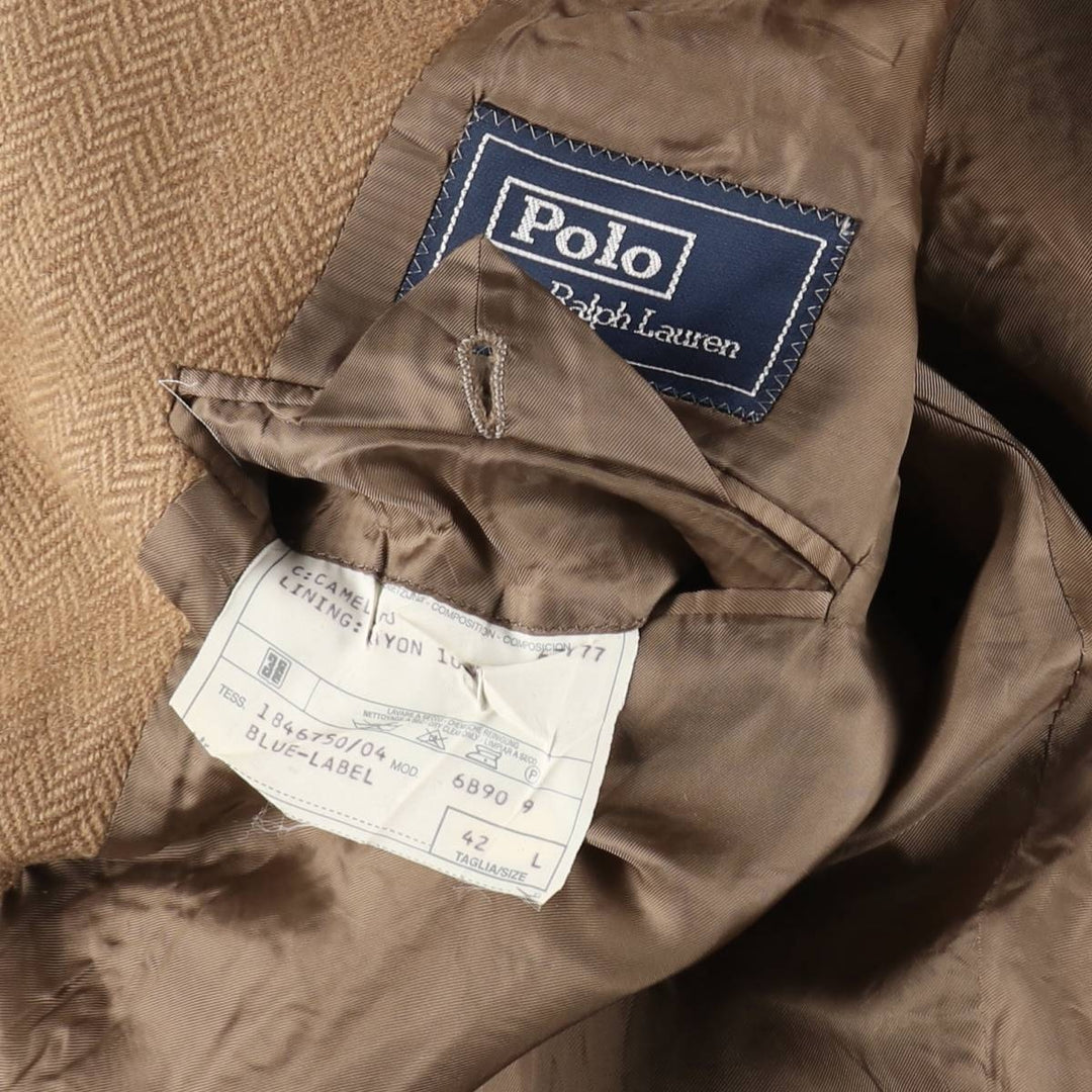 POLO by Ralph Lauren Herringbone Camel Hair Tailored Jacket Made in Italy Men's L size / eaa521150