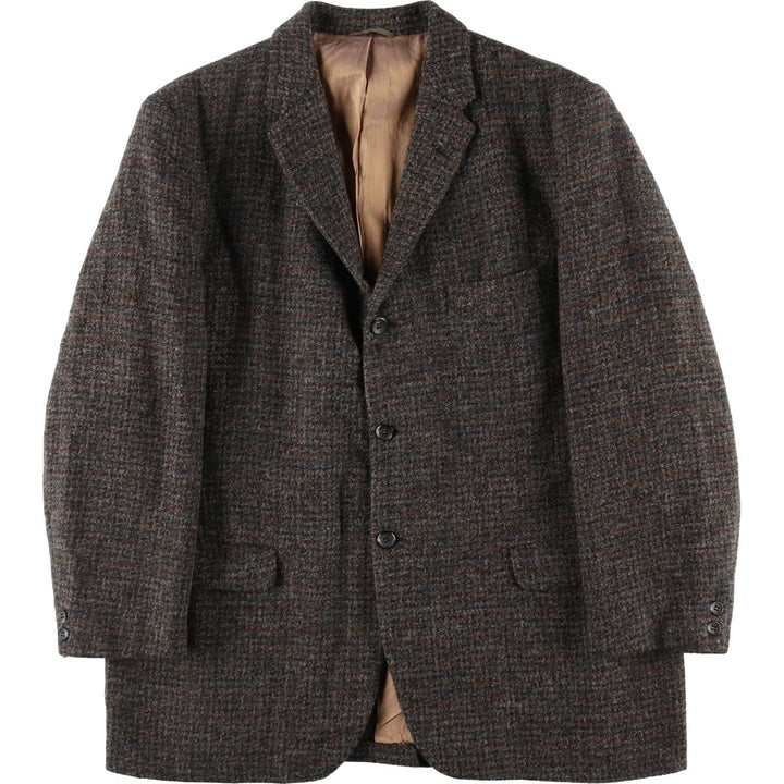 Sears SPORTSWEAR Check Pattern Harris Tweed Wool Tailored Jacket Men's L size / eaa521151