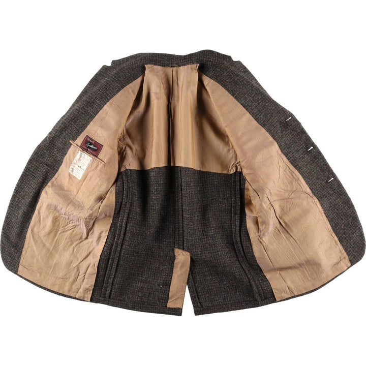 Sears SPORTSWEAR Check Pattern Harris Tweed Wool Tailored Jacket Men's L size / eaa521151