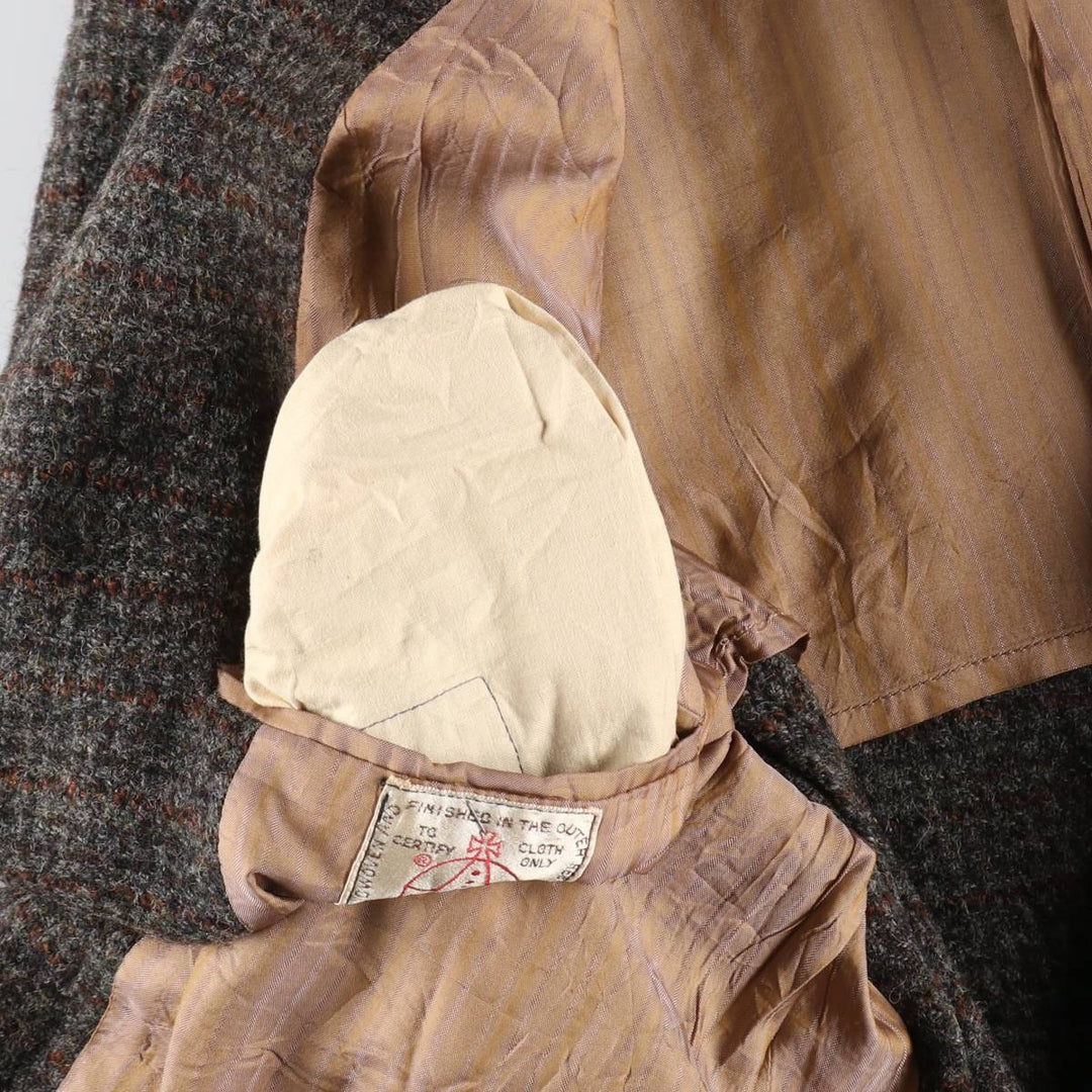 Sears SPORTSWEAR Check Pattern Harris Tweed Wool Tailored Jacket Men's L size / eaa521151