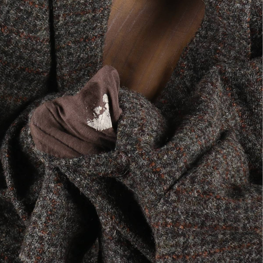 Sears SPORTSWEAR Check Pattern Harris Tweed Wool Tailored Jacket Men's L size / eaa521151