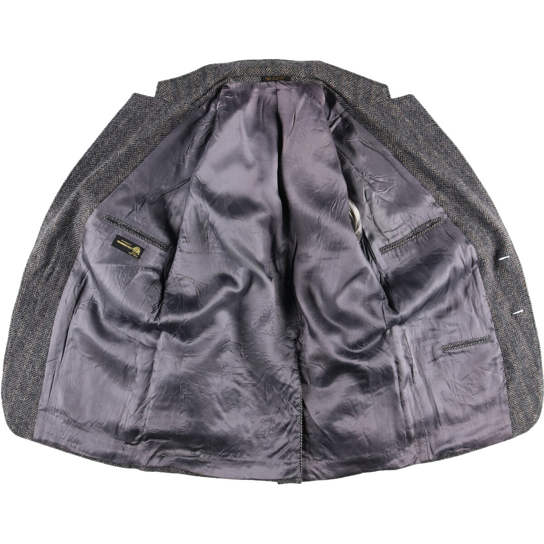 Herringbone wool tailored jacket for men size L / eaa521169