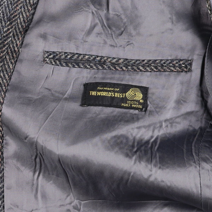 Herringbone wool tailored jacket for men size L / eaa521169