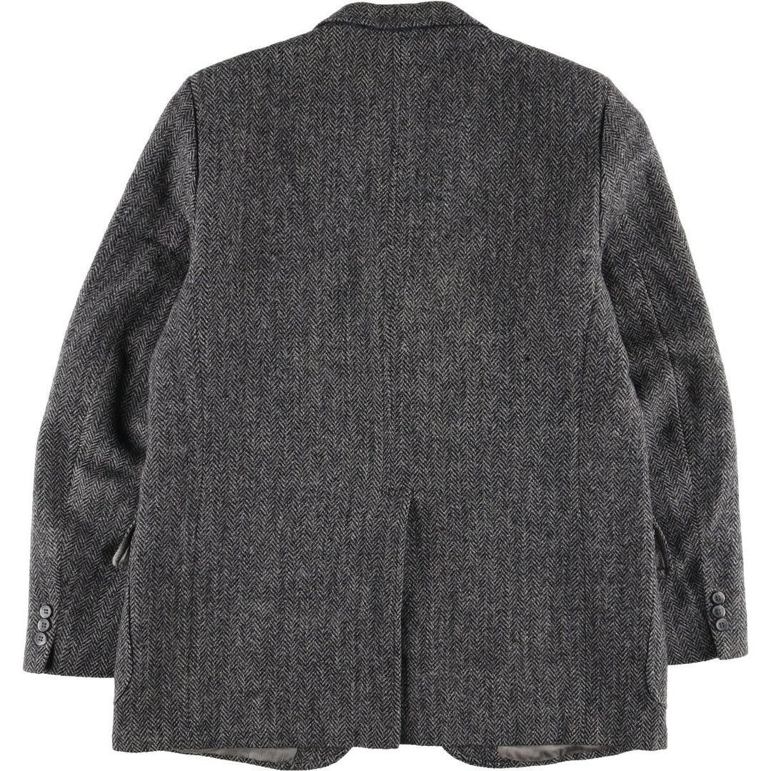 90'S Eddie Bauer Black Tag Harris Tweed Herringbone Wool Tailored Jacket Made in USA Men's L /eaa521170