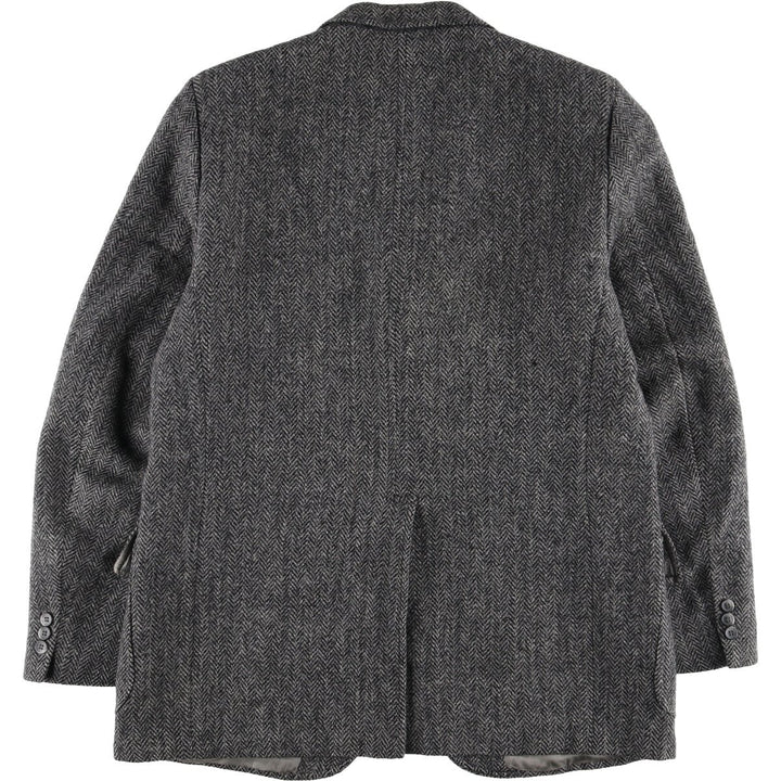 90'S Eddie Bauer Black Tag Harris Tweed Herringbone Wool Tailored Jacket Made in USA Men's L /eaa521170