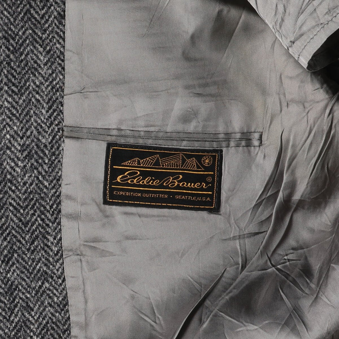 90'S Eddie Bauer Black Tag Harris Tweed Herringbone Wool Tailored Jacket Made in USA Men's L /eaa521170