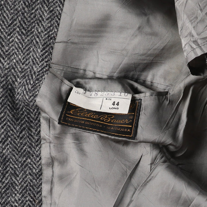 90'S Eddie Bauer Black Tag Harris Tweed Herringbone Wool Tailored Jacket Made in USA Men's L /eaa521170