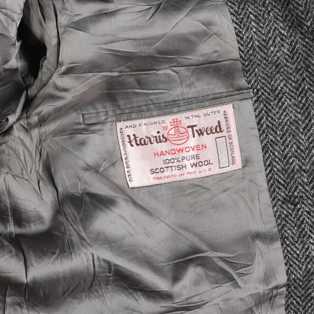 90'S Eddie Bauer Black Tag Harris Tweed Herringbone Wool Tailored Jacket Made in USA Men's L /eaa521170