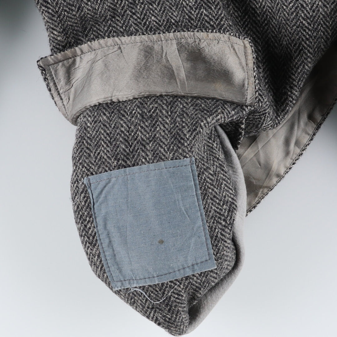 90'S Eddie Bauer Black Tag Harris Tweed Herringbone Wool Tailored Jacket Made in USA Men's L /eaa521170