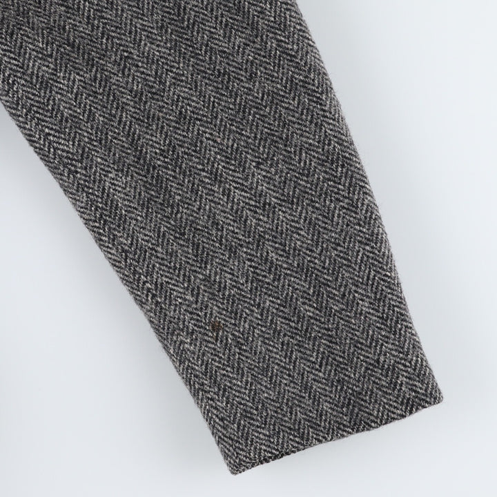 90'S Eddie Bauer Black Tag Harris Tweed Herringbone Wool Tailored Jacket Made in USA Men's L /eaa521170