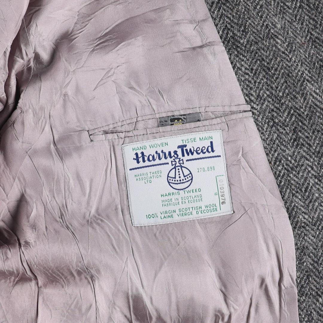 Harris Tweed Herringbone Wool Tailored Jacket Men's L size / eaa521171