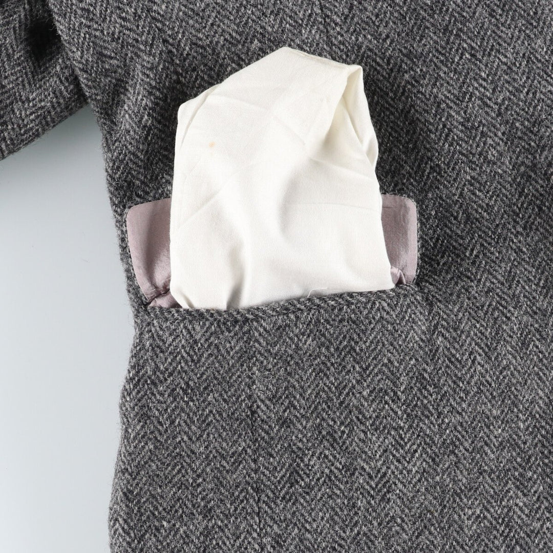 Harris Tweed Herringbone Wool Tailored Jacket Men's L size / eaa521171