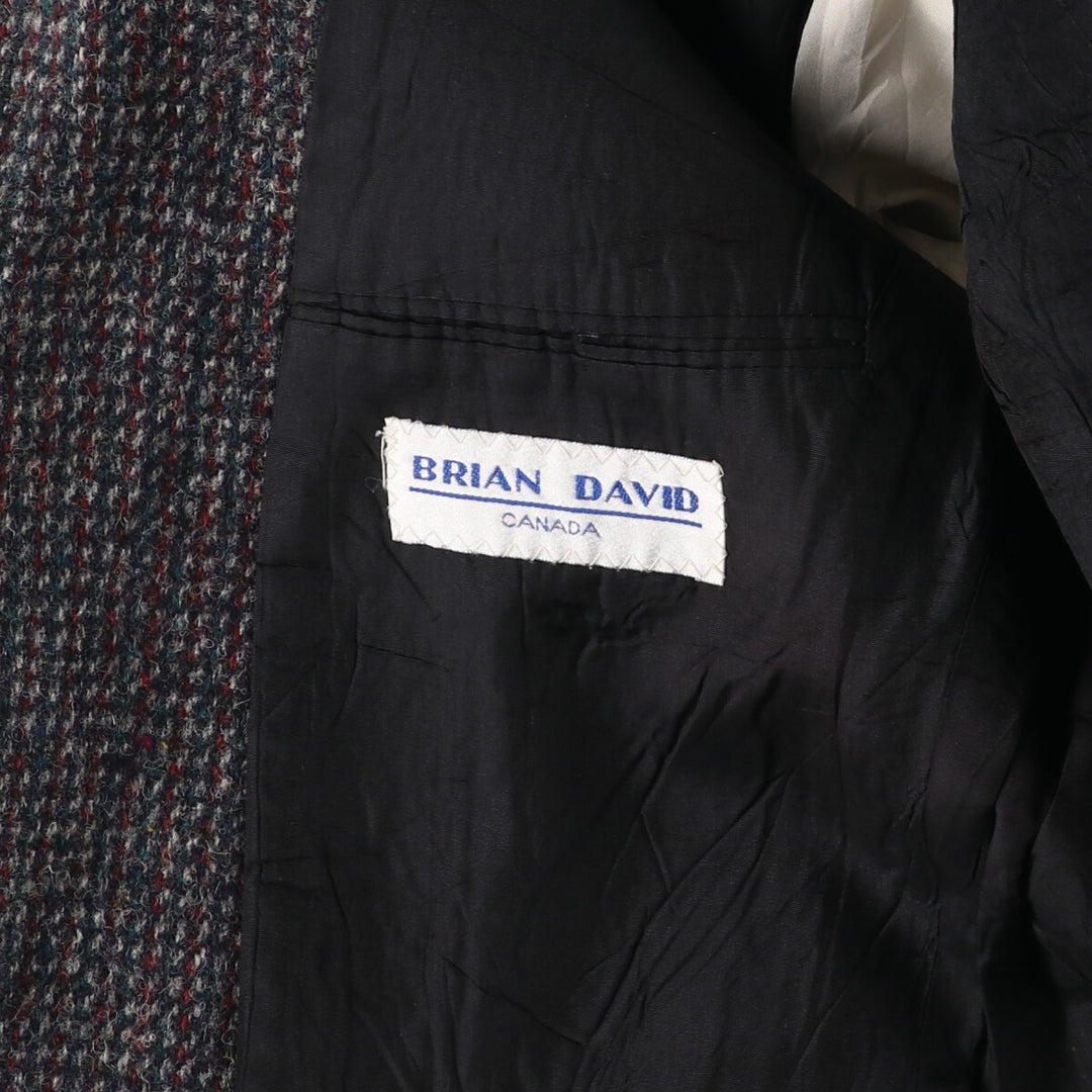 BRIAN DAVID Harris Tweed Wool Tailored Jacket Made in Canada Men's M size /eaa521179