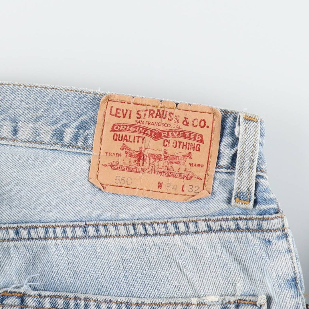 Levi's 550 Relaxed Fit Tapered Denim Pants for Men, W34 equivalent cotton blue type Vintage Second Hand