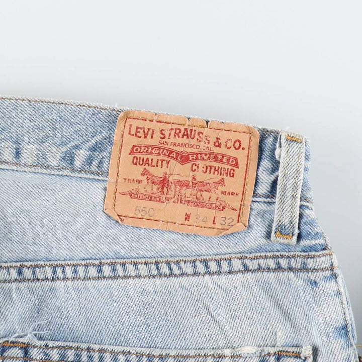 Levi's 550 Relaxed Fit Tapered Denim Pants for Men, W34 equivalent cotton blue type Vintage Second Hand