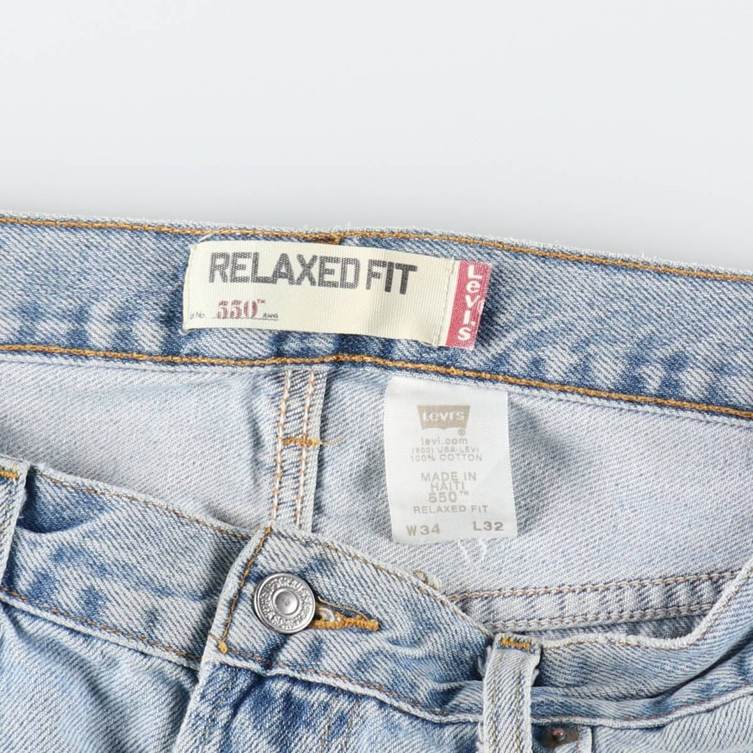 Levi's 550 Relaxed Fit Tapered Denim Pants for Men, W34 equivalent cotton blue type Vintage Second Hand