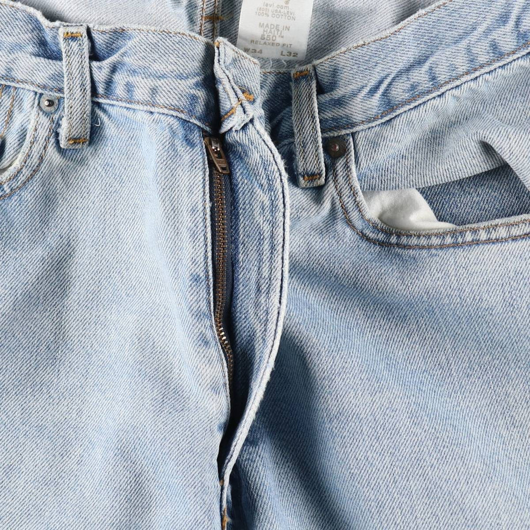 Levi's 550 Relaxed Fit Tapered Denim Pants for Men, W34 equivalent cotton blue type Vintage Second Hand