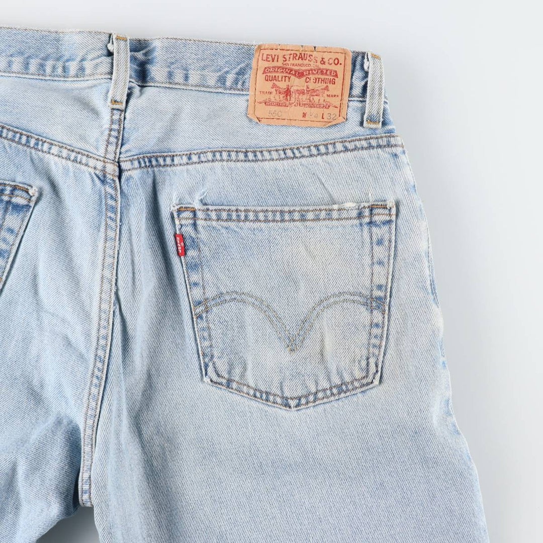 Levi's 550 Relaxed Fit Tapered Denim Pants for Men, W34 equivalent cotton blue type Vintage Second Hand
