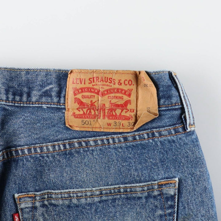 Levi's 501 straight denim pants for men, size W32 cotton blue type Vintage Second Hand