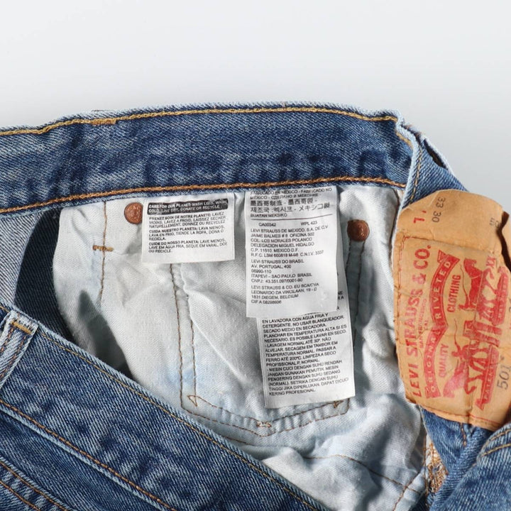 Levi's 501 straight denim pants for men, size W32 cotton blue type Vintage Second Hand
