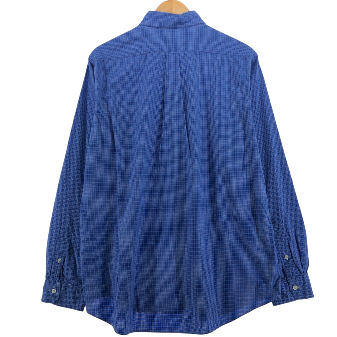 Ralph Lauren Classic Fit Long Sleeve Button Down Check Shirt, Men's Size L cotton blue type Vintage Second Hand