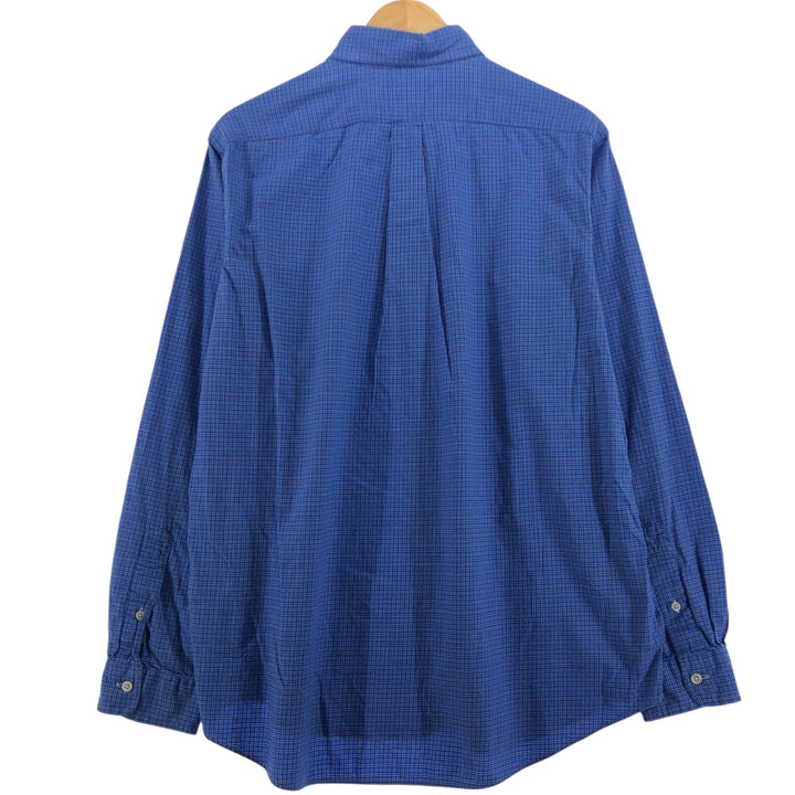 Ralph Lauren Classic Fit Long Sleeve Button Down Check Shirt, Men's Size L cotton blue type Vintage Second Hand