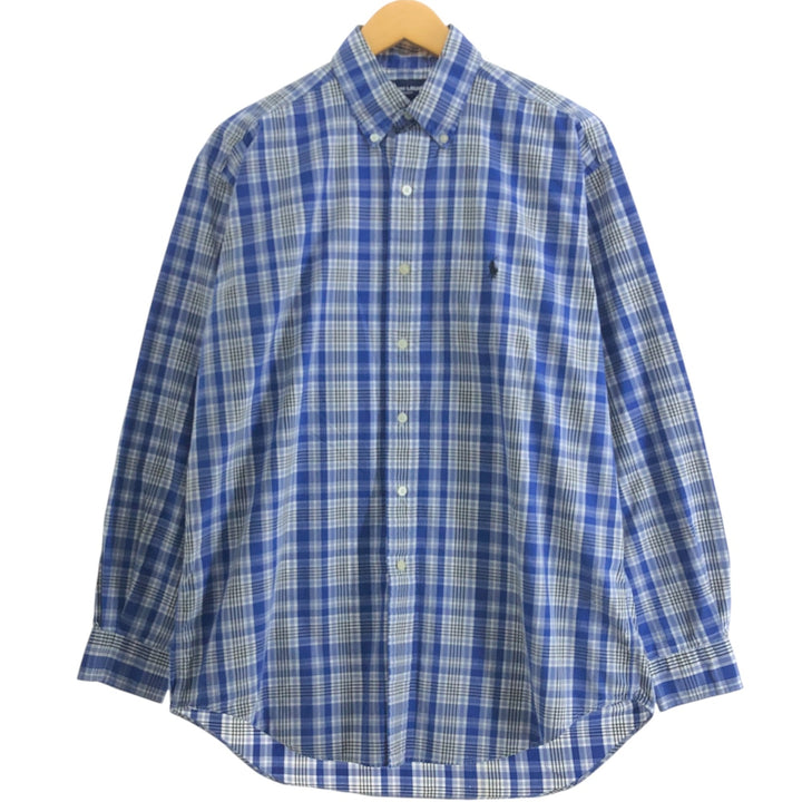 Ralph Lauren RALPH LAUREN GOLF BLAKE long-sleeved button-down check shirt, men's size M cotton black type Vintage Second Hand