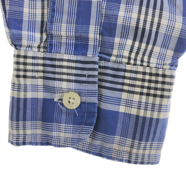 Ralph Lauren RALPH LAUREN GOLF BLAKE long-sleeved button-down check shirt, men's size M cotton black type Vintage Second Hand