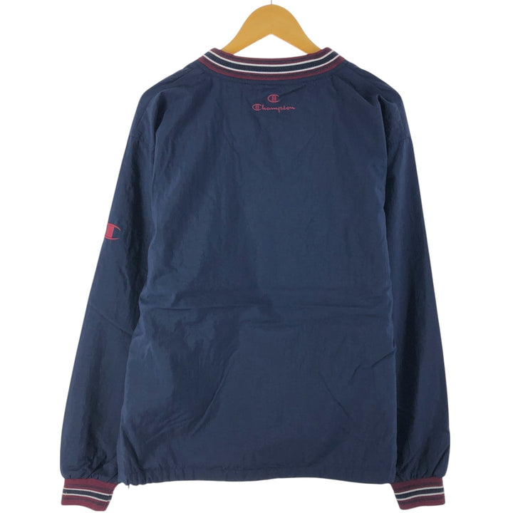90'S Champion V-neck nylon pullover, men's size M, vintage Nylon navy blue type Vintage Second Hand