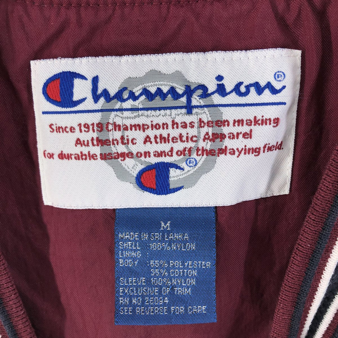 90'S Champion V-neck nylon pullover, men's size M, vintage Nylon navy blue type Vintage Second Hand
