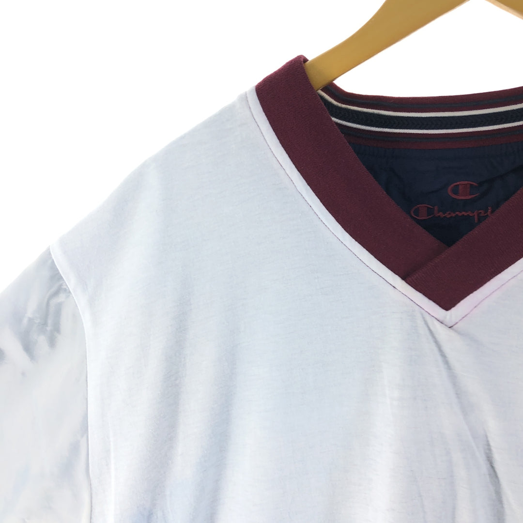 90'S Champion V-neck nylon pullover, men's size M, vintage Nylon navy blue type Vintage Second Hand