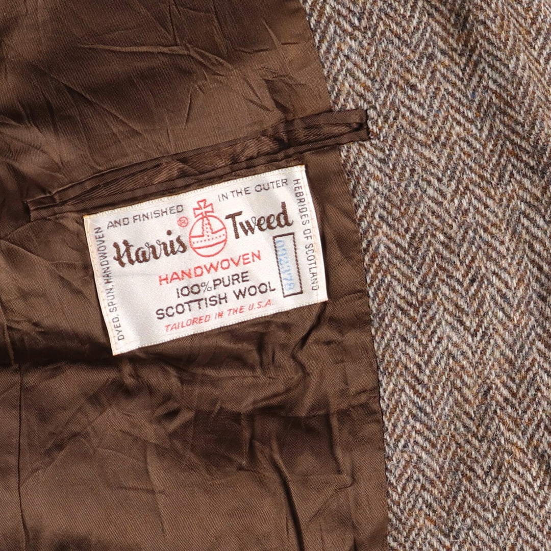 GLENEAGLES Harris Tweed Herringbone Wool Tailored Jacket Made in USA Men's M size /eaa521342