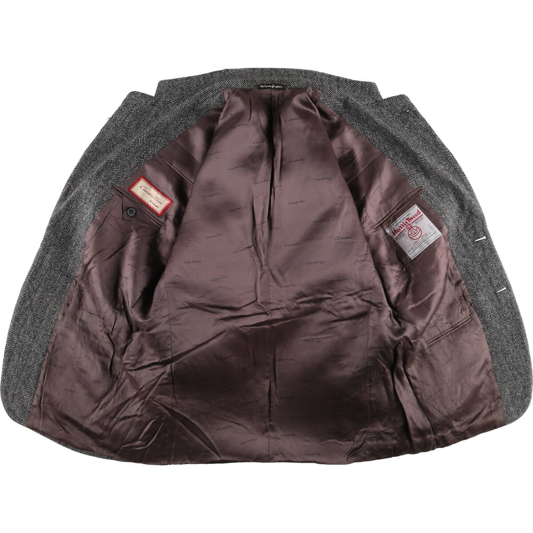 EMIDIO TUCCI Harris Tweed Herringbone Wool Tailored Jacket Men's L size /eaa521344