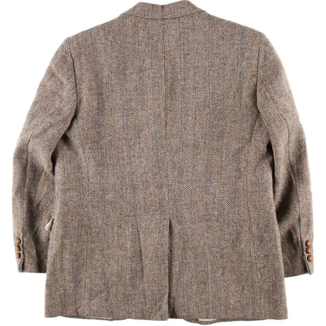 STAFFORD Harris Tweed Harris Tweed Stripe Pattern Herringbone Wool Tailored Jacket Made in USA Men's L size /eaa521345