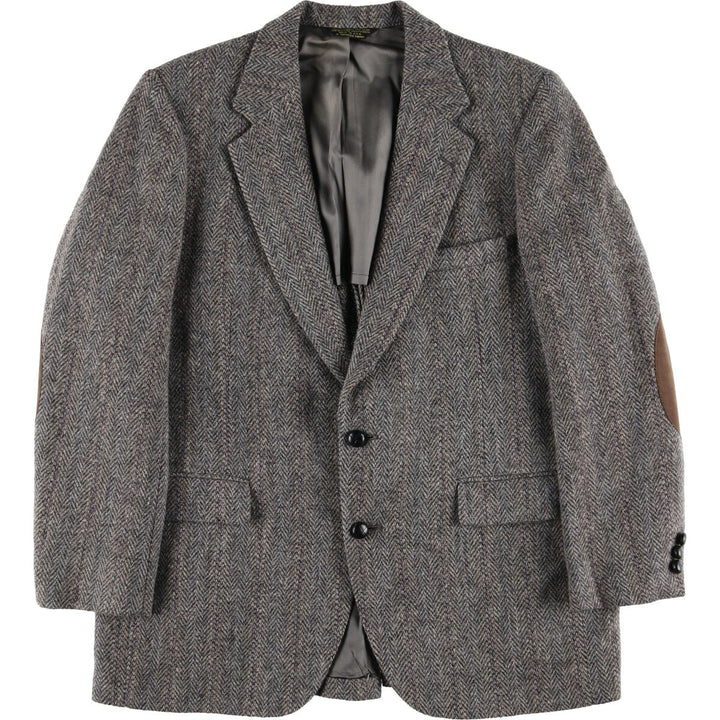 Stafford Harris Tweed Stripe Pattern Herringbone Wool Tailored Jacket Made in USA Men's L size /eaa521346