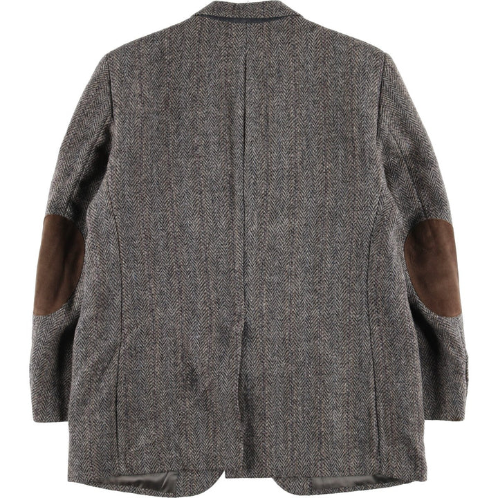 Stafford Harris Tweed Stripe Pattern Herringbone Wool Tailored Jacket Made in USA Men's L size /eaa521346