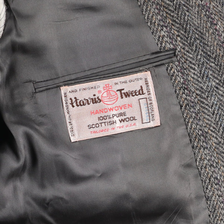 Stafford Harris Tweed Stripe Pattern Herringbone Wool Tailored Jacket Made in USA Men's L size /eaa521346