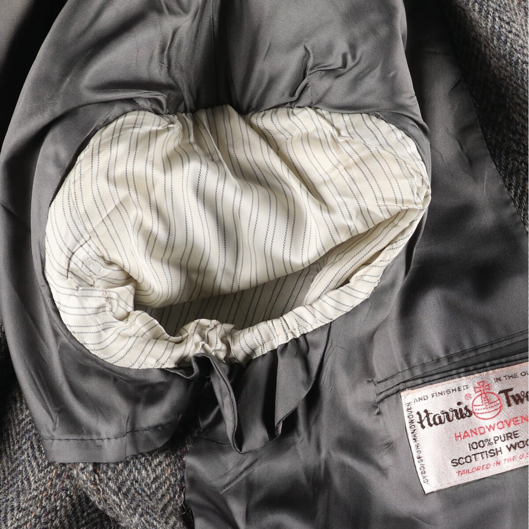 Stafford Harris Tweed Stripe Pattern Herringbone Wool Tailored Jacket Made in USA Men's L size /eaa521346